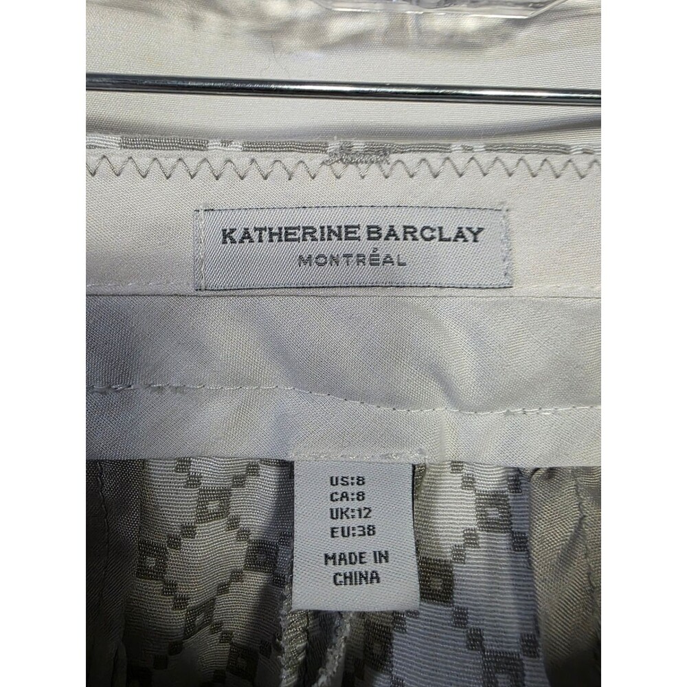 Katherine Barclay Womens Gray Geometric Dress Pants Size 8 Slim Straight - Picture 4 of 4